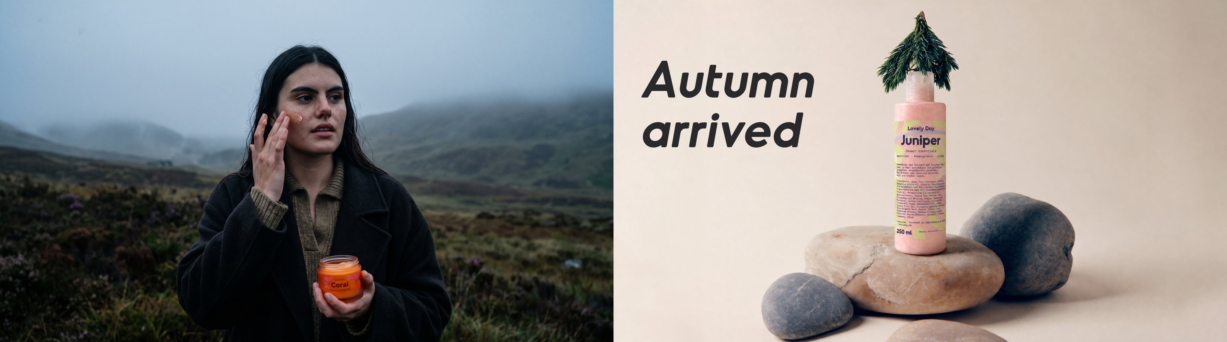 Autumn arrived: Coral Intensivcreme links und Juniper Duschgel rechts