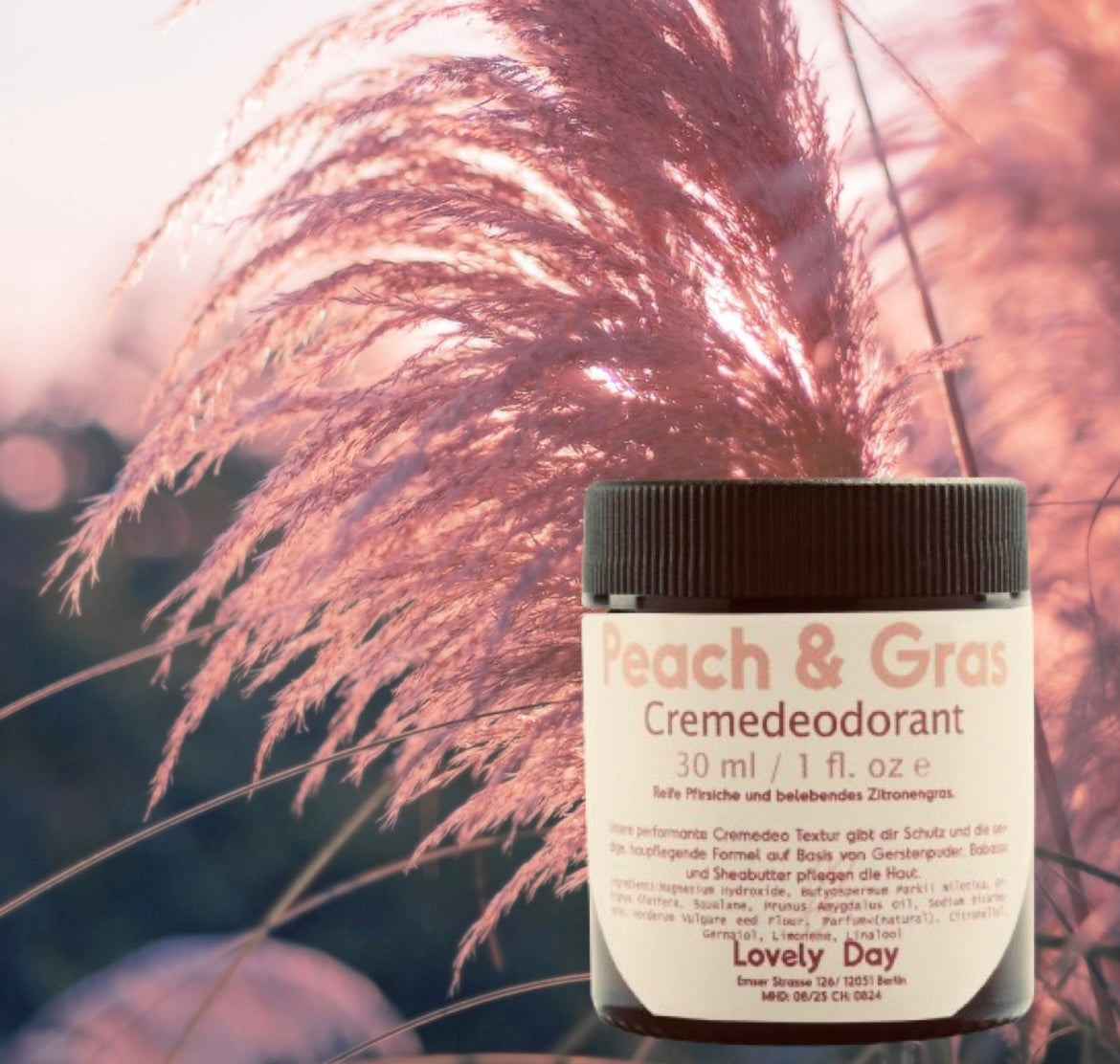 Natural Cream Deodorant - Peach and Gras