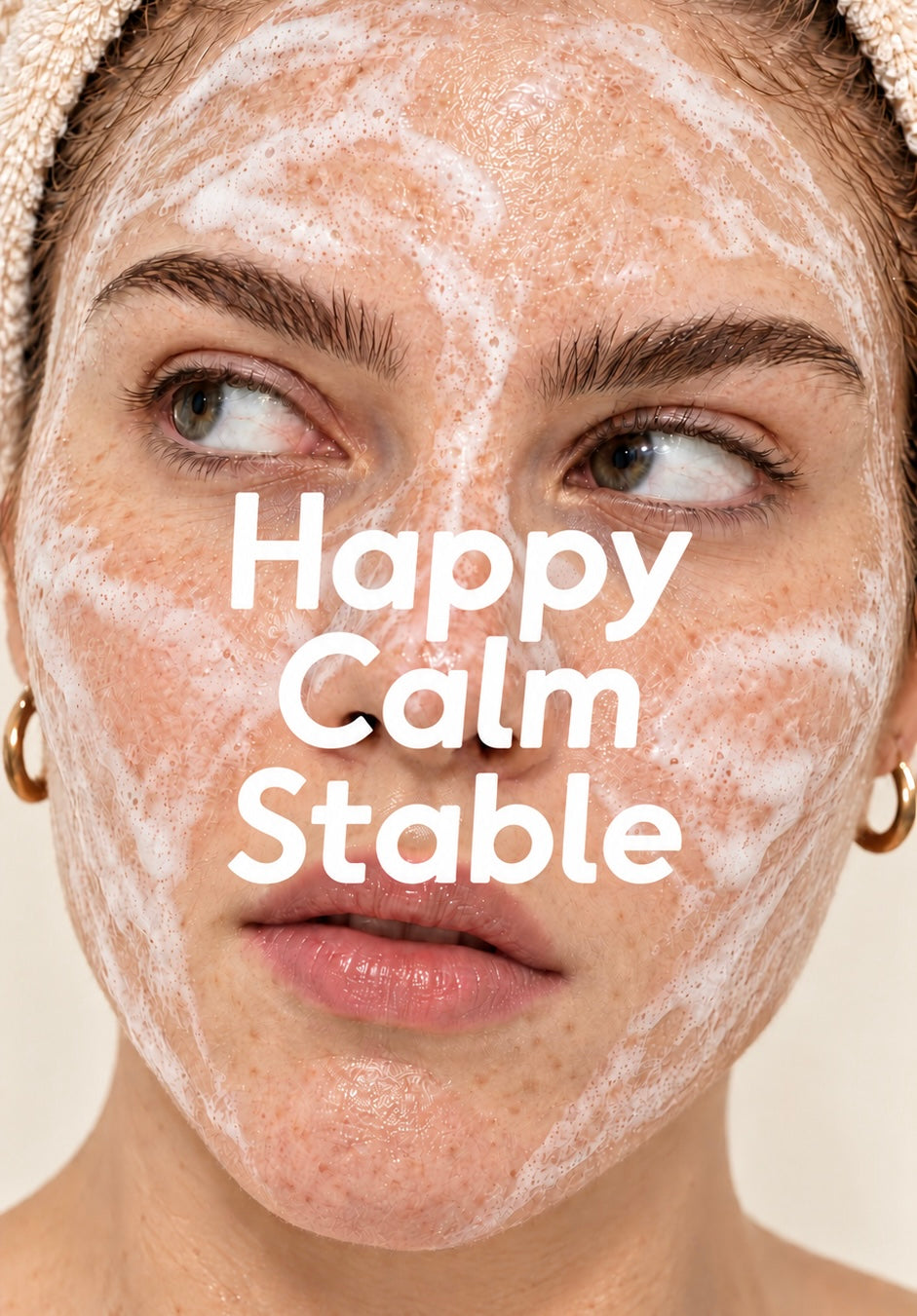 Happy Calm Stable – Gesicht mit Reinigungsschaum